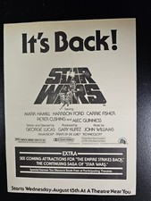 STAR WARS (1977) Original Newspaper Advertisement from 1979 Rerelease, Very Rare