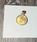 1/10th Oz Walking Liberty With 10k Screw In Bezel Charm