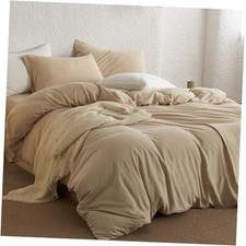 100 Muslin Cotton Duvet Cover Twin Size, 2-Layer Twin/Twin XL 68" 90" Beige