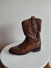 Vtg Ben Miller Western Rockabilly Brown Leather Cowboy Farmer Boots Mens 8D