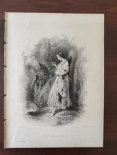 ANTIQUE ORIGINAL B/W ENGRAVING-FINDEN'S TABLEAUX-THE BUCCANEER-1846