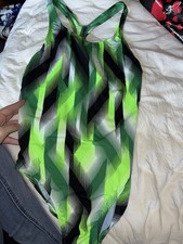 Nike Women's One Piece Sport Swimwear Green Black Size 38/WMS 12