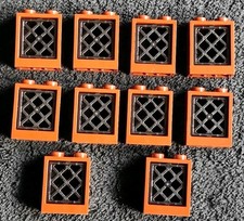 LEGO Diamond Lattice Windows Black Brown Bundle Lot x10 Pieces 1x2x2 60592 38320