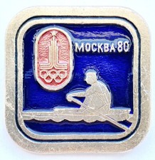 USSR SOVIET PIN BADGE. MOSCOW 1980. SUMMER OLYMPIC GAMES. ROWING