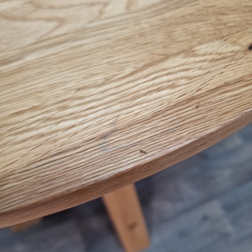 Rustic Solid Oak Wooden Scandinavian Hall Half Moon Console Table - X Star Base - Picture 9 of 24