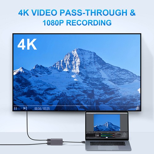 Scheda di acquisizione video 1080P60fps HDMI a 4K HDMI Loop-out USB Grabber H7 Y - Afbeelding 3 van 11