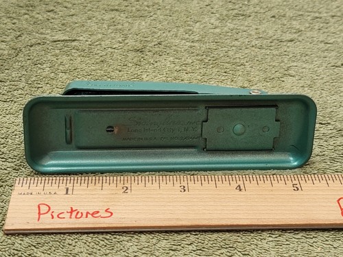 Vintage Swingline Cub Aqua türkis tragbarer Schreibtisch Hefter USA - Bild 6 von 7