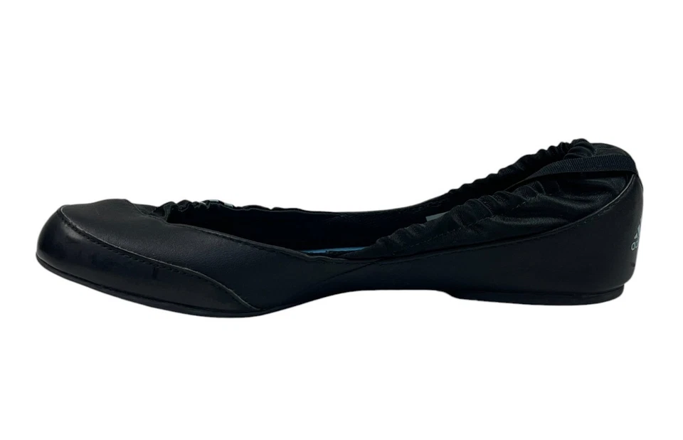 Zapatos planos de ballet ADIDAS de cuero negro azul 3 rayas sin cordones 2009 talla EC EE. UU. 9 Foto 4 de 4
