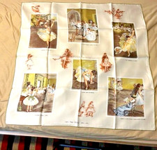 Vintage 70's Silk Scarf featuring the works of Edgar Degas