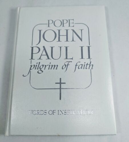 Papież Jan Paweł II "Pielgrzym wiary" 1987 twarda okładka białe srebrne grawerowanie i pudełko - Zdjęcie 1 z 4