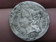 1880 Three 3 Cent Nickel 3CN- VG/Fine Details