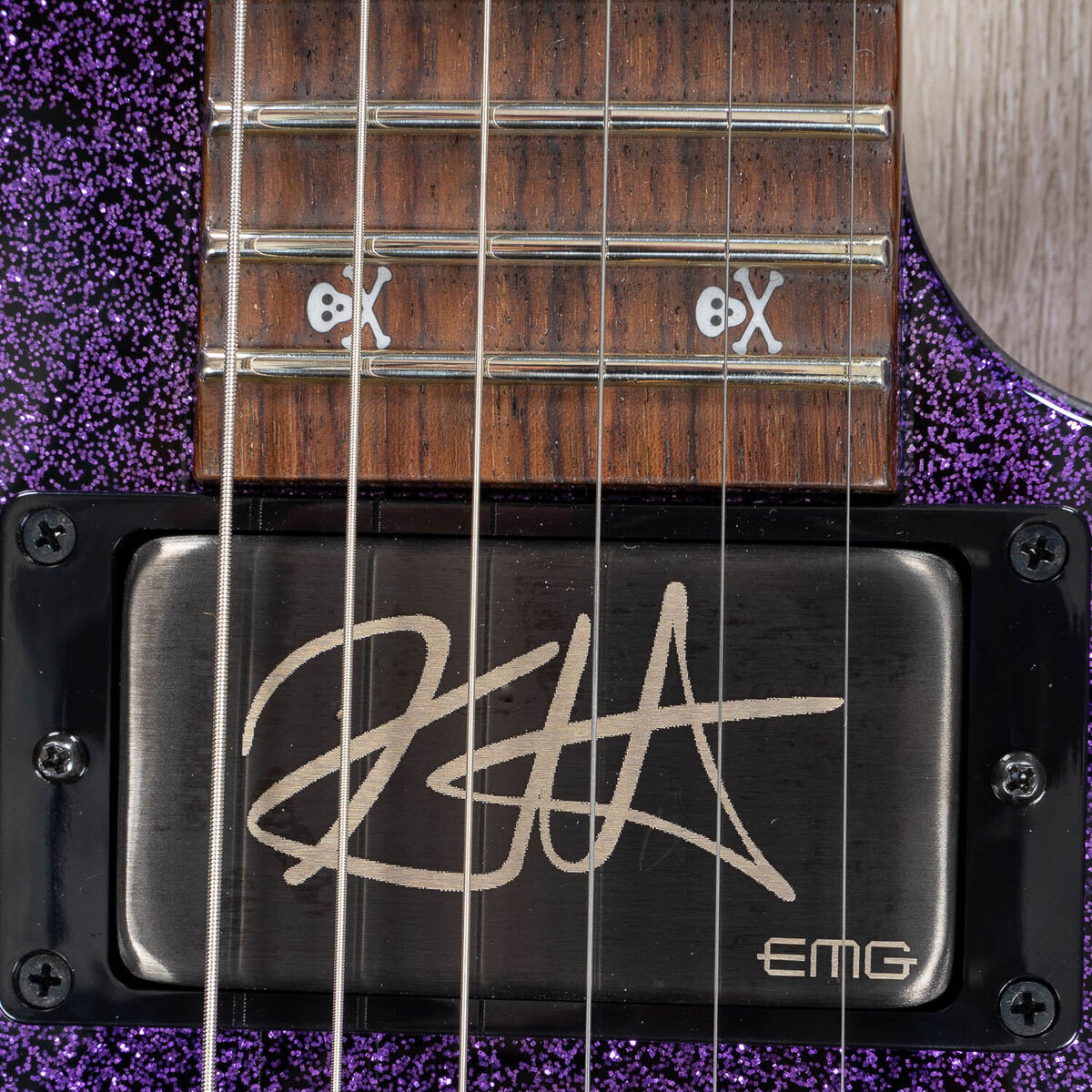 ESP Japan Custom Shop Kirk Hammett KH-2 Guitar, EMG Bone Breaker, Purple Sparkle ESP Japan Custom Shop Kirk Hammett KH-2 Guitar, EMG Bone Breaker, Purple Sparkle