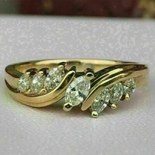 1.70Ct Marquise Cut Diamond Solitaire Engagement Ring 14K Yellow Gold Over Band