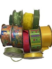 Ribbon Lot 11 Rolls Of Assorted Brands Shades Sizes New And Slightly Used
