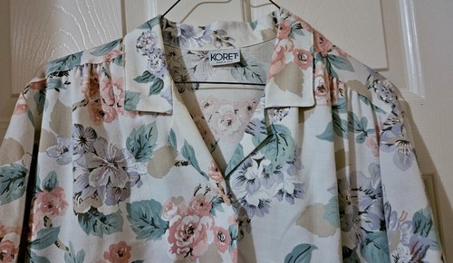 Koret 2-piece Blouse & Skirt Set ~Size 14/XL~Floral print~Elastic Back Waist~EUC - Picture 3 of 11