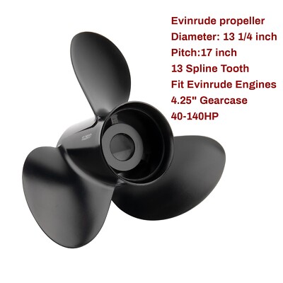 13 1/4 x17 |765183 Boat Propeller fit Evinrude Johnson Engines 40-140hp 13spline