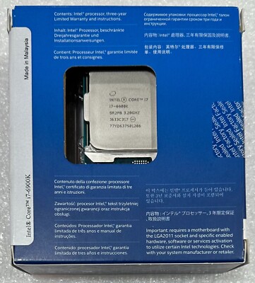 CPU Intel Core i7-6900K CPU Amazon.com: Intel Boxed Core i7-6900K Processor (20M Cache