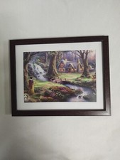 Snow White Discovers The Cottage Thomas Kinkade 9 x 7 Brown Tabletop Wall Frame