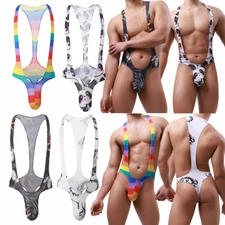 Sexy Mens Jockstrap Underwear Wrestling Singlet Bodysuit Lingerie Thongs Rompers