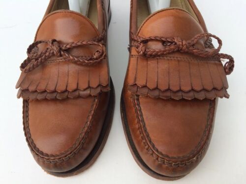 Allen Edmonds Woodstock Men’s Sz US 10 D Brown Leather Tassel Kiltie Loafers USA - Picture 4 of 11