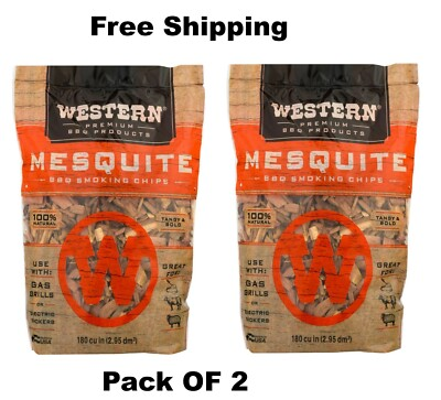 #ad Western Premium BBQ Products Mesquite BBQ Smoking Chips 360 Cu in Free Shipping $6.75