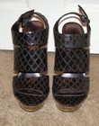 NIB Sexy Snake Print MINX Cork Look Platform Wedge Shoes size 8.5 Open toes — photo 5