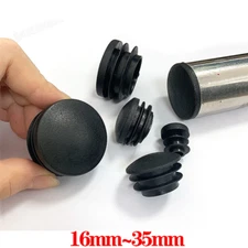 Black Round Plastic Blanking End Caps Tube Pipe Inserts Plugs Bungs 16/25~35mm
