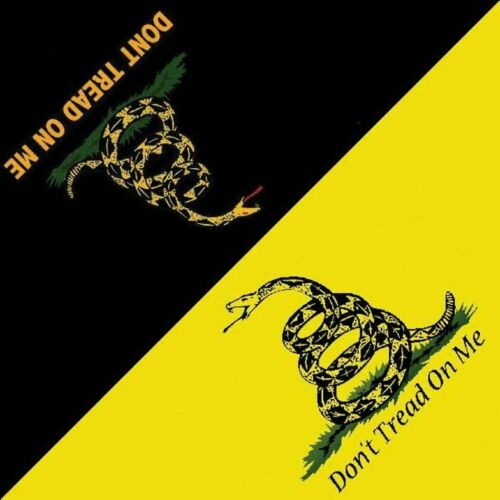 Gadsden Tea Party Rattlesnake Black & Yellow Flag Cotton Bandana Bandanna - Picture 1 of 2