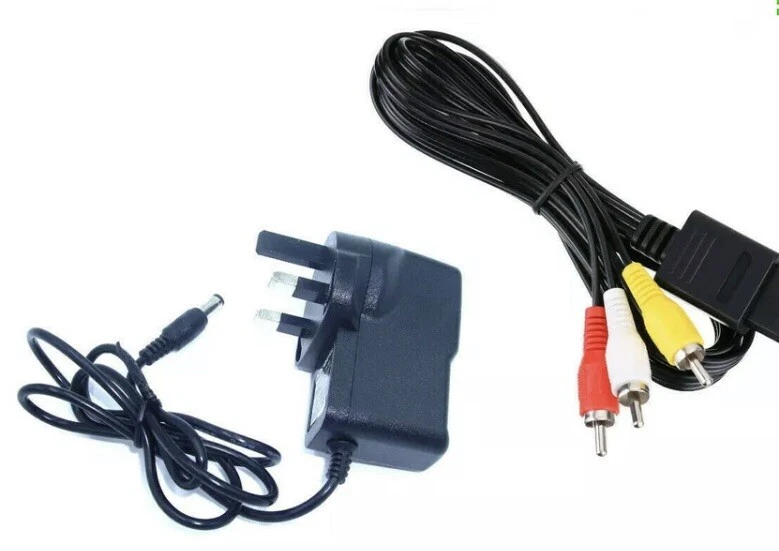 Super Nintendo SNES Power Supply UK Plug + AV Lead Bundle Uk Seller - Image 2 of 4