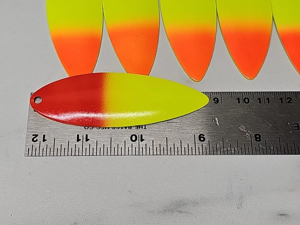 20 Pack Willow Leaf Spinner Blades - NEON 2 Tone. 8.5cm X 3cm - Image 3 of 3