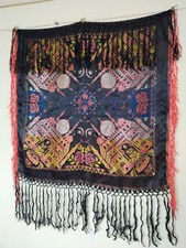Vintage Taj Mahal WWII Piano Scarf Shawl brocade woven Fringes item615