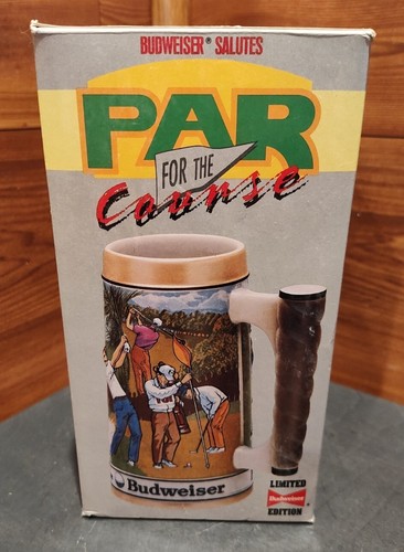 LIMITED EDITION 1991 BUDWEISER SALUTES PAR FOR THE COURSE STEIN IN ORIGINAL BOX - Picture 4 of 16