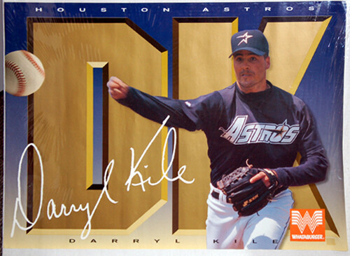 POSTER DA PARETE DARRYL KILE Houston Astros 1997 Vintage Originale 18x24 - Foto 1 di 1