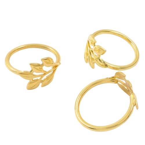 Gold Napkin Rings Set of 12 Metal - Leaf Napkin Rings Holders Decorative - Ea... - Picture 2 of 5