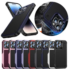 Fr iPhone 15 14 13 12 11 Pro Max Rubber Shockproof Heavy Duty Hard PC Case Cover