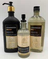 Bath Body Works Cedarwood Sauna Lotion Mist Wash Set 3 Pcs Full Size 2142B