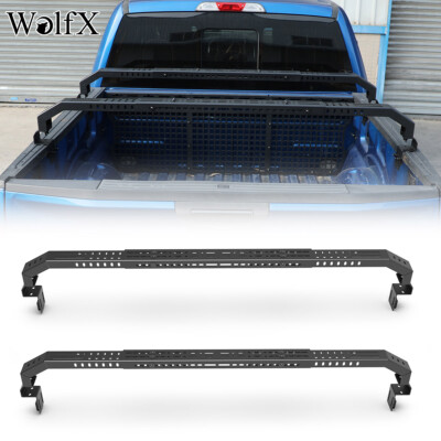 2PC Steel Truck Bed Rack Cross Bar For 1999-2026 Chevy Silverado/GMC Sierra 1500