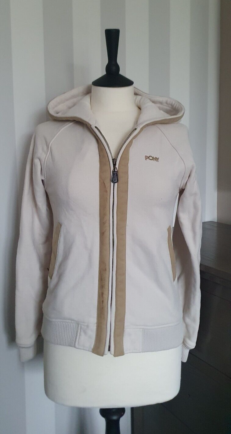 Felpa con cappuccio spessa donna PONY ecru crema. Taglia M