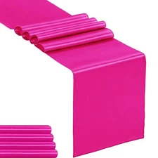 5-Pack Satin Table Runner Fuchsia 12 x 108 inches Long Table Runners for Wedd...