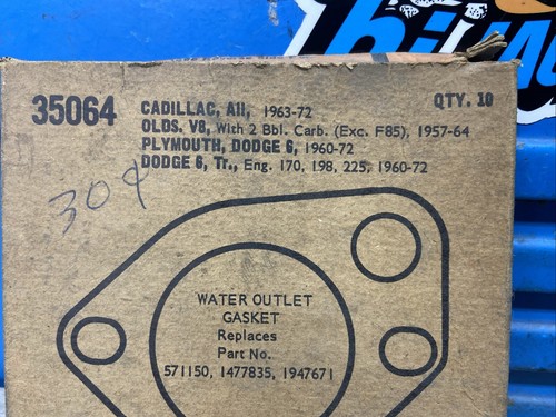 Engine Coolant Outlet Gasket Fel-Pro 35064 Dodge Plymouth V8 6 - Picture 6 of 6