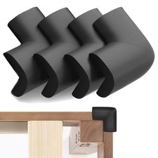 Bed Frame Corner Protector Black: 4 Pack Foam Rubber Guards Bumpers for Black