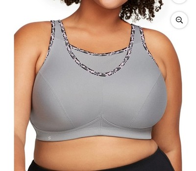 Glamorize 1066  Sports Bra MagicLift Seamless Wireless Back Closure 44H US Gray
