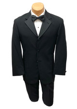 Men's Tallia Uomo Black Tuxedo Jacket with Pants Wool with Satin Notch Lapels