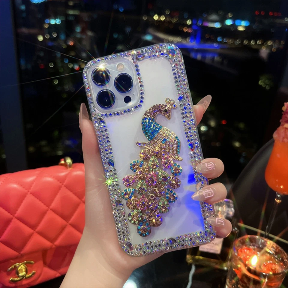 Glitter Handmade Diamonds Crystals Girly Phone Cover for Google Nokia Motorola  - Image 2 of 4