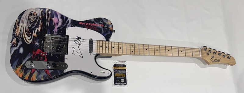 BRUCE DICKINSON SIGNED THE NUMBER OF THE BEAST GUITAR IRON MAIDEN JSA COA