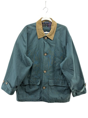 #ad #ad Woodlake Barn Chore Jacket Mens XL Green Canvas Corduroy Collar Plaid Lined $43.99