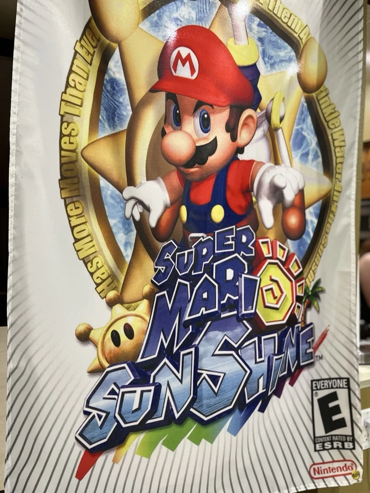 Super Mario Sunshine 5ft Flag Nintendo Gamecube 2002 Banner Poster - Image 2 of 3