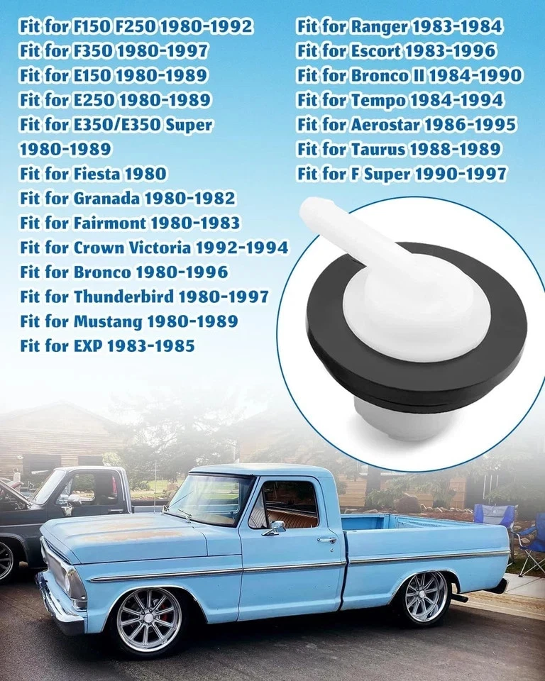2 Packs Fuel Tank Vent with Grommet Seal Fit for Ford 1980-1991 F150 F250 198... - Imagem 2 de 4