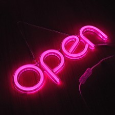 LED Open Sign,16x6 inch Open Signs for Business with Open Close Sign Pink Pink