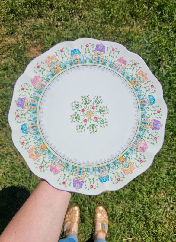 Lenox Spice Village Cake Platter 1993 Fine Porcelain Mint Condition